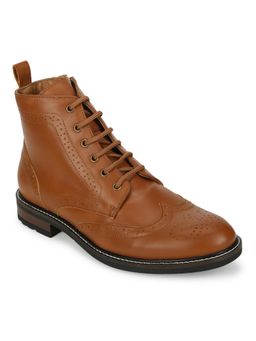 Truffle Collection Tan Pu Lace Up Men's Ankle Boots
