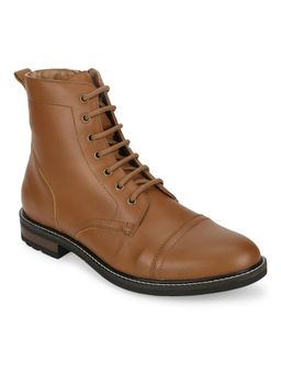 Truffle Collection Tan Pu Lace Up High Ankle Men's Boots