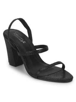 Truffle Collection - Black Solid Sandals