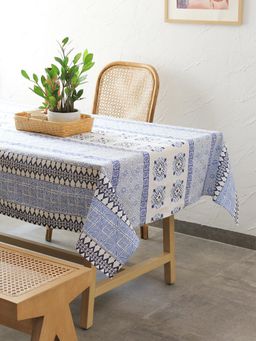 House This - Alankaar Cotton Table Cover-Blue