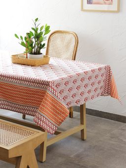 House This - Sarovar Cotton Table Cover-Red