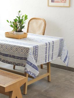 House This - Valleri Cotton Table Cover-Blue
