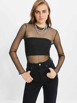 Trendyol - Black Full Sleeves Top