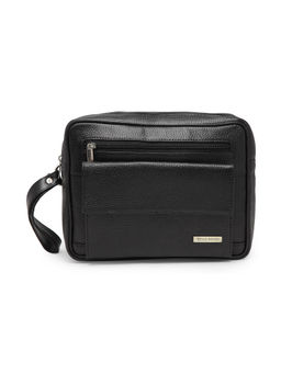 Teakwood - Leathers Black Solid Messenger Bag