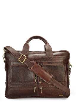 Teakwood - Leathers Brown Solid Laptop Bag