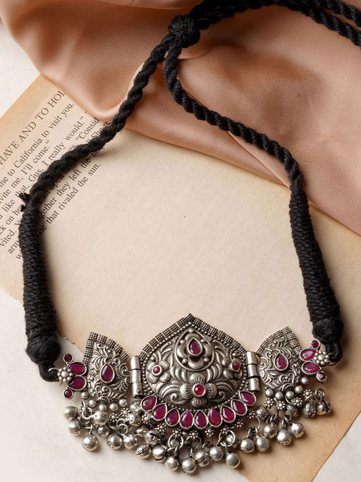 Teejh by Joker and Witch Kalki Floral Red Choker Necklace for Women