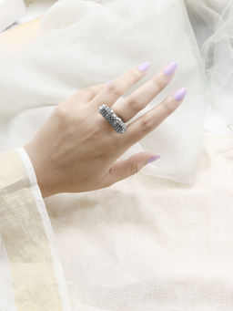 Teejh - by Joker and Witch Silver Viditi Oxidized Ring