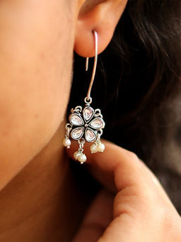 Teejh - by Joker and Witch White Brass Earrings