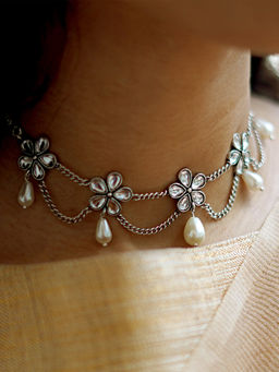 Teejh - by Joker and Witch White Brass Choker