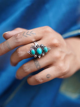 Teejh - by Joker and Witch Turquoise Brass Ring