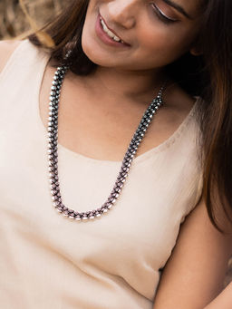 Teejh - by Joker and Witch Anwita Long Silver Oxidised Necklace