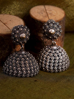 Teejh - By Joker and Witch Silver Mixed Metal Earrings