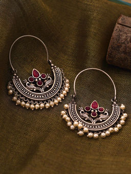 Teejh - By Joker and Witch Silver Mixed Metal Earrings