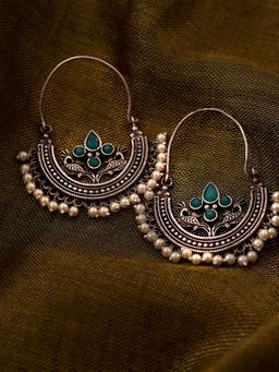 Teejh - By Joker and Witch Green Mixed Metal Earrings