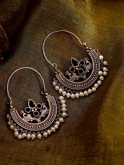 Teejh - By Joker and Witch Black Mixed Metal Earrings