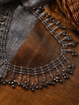 Teejh - by Joker and Witch Nivriti Antique Silver Polish Long Necklace