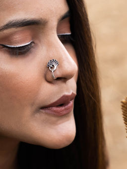 Teejh - by Joker and Witch Demari Silver Oxidised Nose Pin