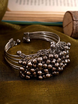 Teejh - By Joker and Witch Silver Mixed Metal Bracelet Cuff