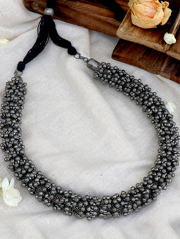 Teejh - by Joker and Witch Alvie Ghungroo Silver Oxidised Necklace for Women