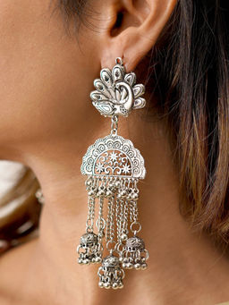 Teejh - by Joker and Witch Imara Silver Oxidised Earrings for Women