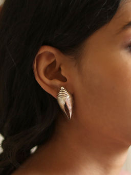 Teejh - by Joker and Witch Shanka Silver Oxidised Earrings for Women