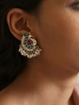 Teejh - by Joker and Witch Nirali Multicolored Silver Oxidised Earrings for Women