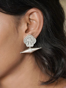 Teejh - by Joker and Witch Aisha Silver Oxidised Earrings for Women