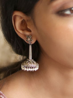 Teejh - by Joker and Witch Kenisha Silver Oxidised Earrings for Women