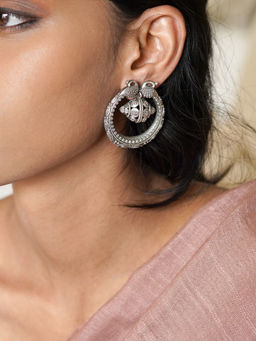 Teejh - by Joker and Witch Darshi Silver Oxidised Earrings for Women