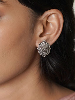 Teejh - by Joker and Witch Pranavee Silver Oxidised Earrings for Women