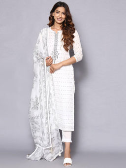 Biba - Black And White Muslin Easy Stitch Suit Set (Set of 3)
