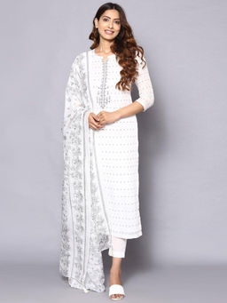 Biba - Black And White Muslin Easy Stitch Suit Set (Set of 3)