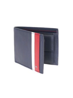 Tommy Hilfiger - Devan Mens Leather Global Coin Wallet Navy
