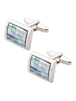 The Tie Hub - Blue MOP Rectangular Cufflinks