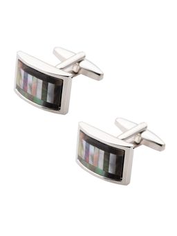 The Tie Hub - Black MOP Curved Rectangular Cufflinks