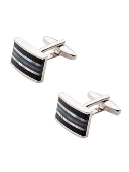 The Tie Hub - MOP Rectangular 3 Stripe Cufflinks