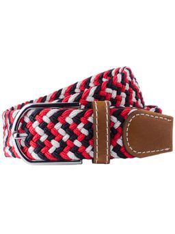 The Tie Hub - Red & White Elasticated Woven Belt