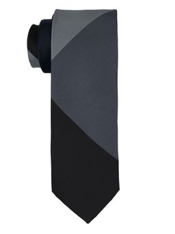 The Tie Hub - Perseus Checks Black And Grey Silk Necktie