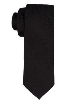 The Tie Hub - Virtual Black Geometric Silk Necktie