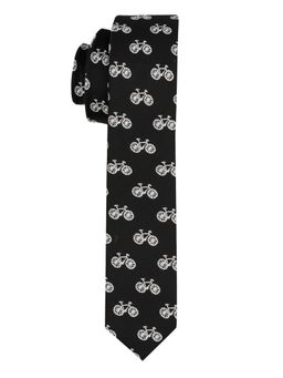 The Tie Hub - Black Bicycle Ultra Thin Microfiber Necktie
