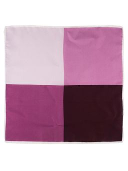 The Tie Hub - Four Square Solid Pink And Maroon Silk Pocket Square