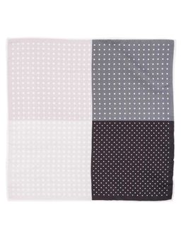 The Tie Hub - Four Square Polka Grey And Black Silk Pocket Square For Men
