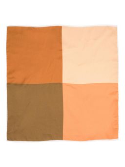 The Tie Hub - Four Square Solid Orange And Mustard Silk Pocket Square For Men