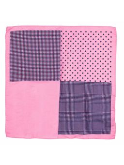 The Tie Hub - Four Square Printed Pink Silk Pocket Square For Men