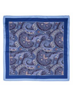 The Tie Hub - Brutlox Blue Paisley 100% Silk Pocket Square For Men