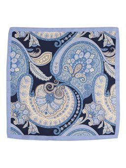 The Tie Hub - Brutlox Sky Blue Paisley 100% Silk Pocket Square For Men