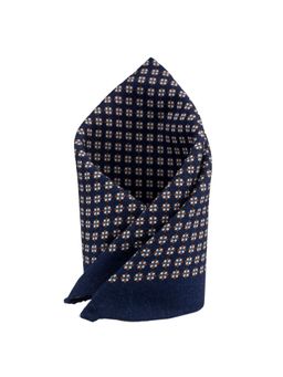 The Tie Hub - Pinwheel Print Blue Floral Wool Pocket Square