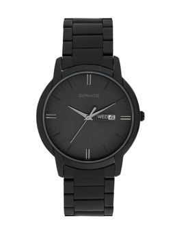 Sonata - Black Dial Analog Watch -NM77031NM03