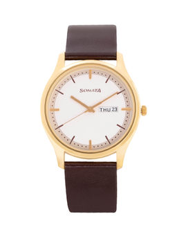 Sonata - White Dial Analog Watch -NM77082YL03W