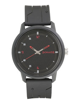 Sonata - Black Dial Analog Watch -NM77085PP04